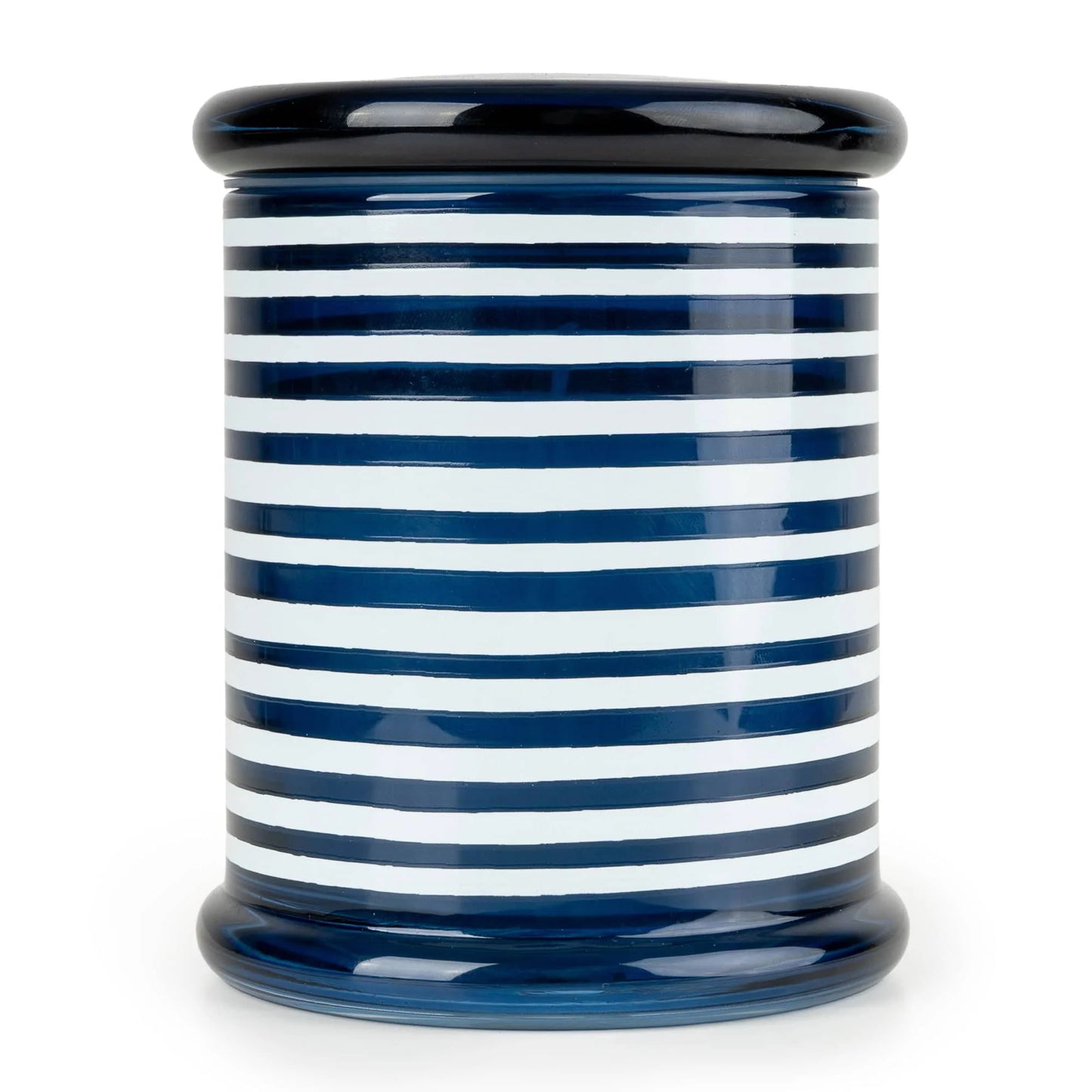 Large Candle Jar - Blue Stripes