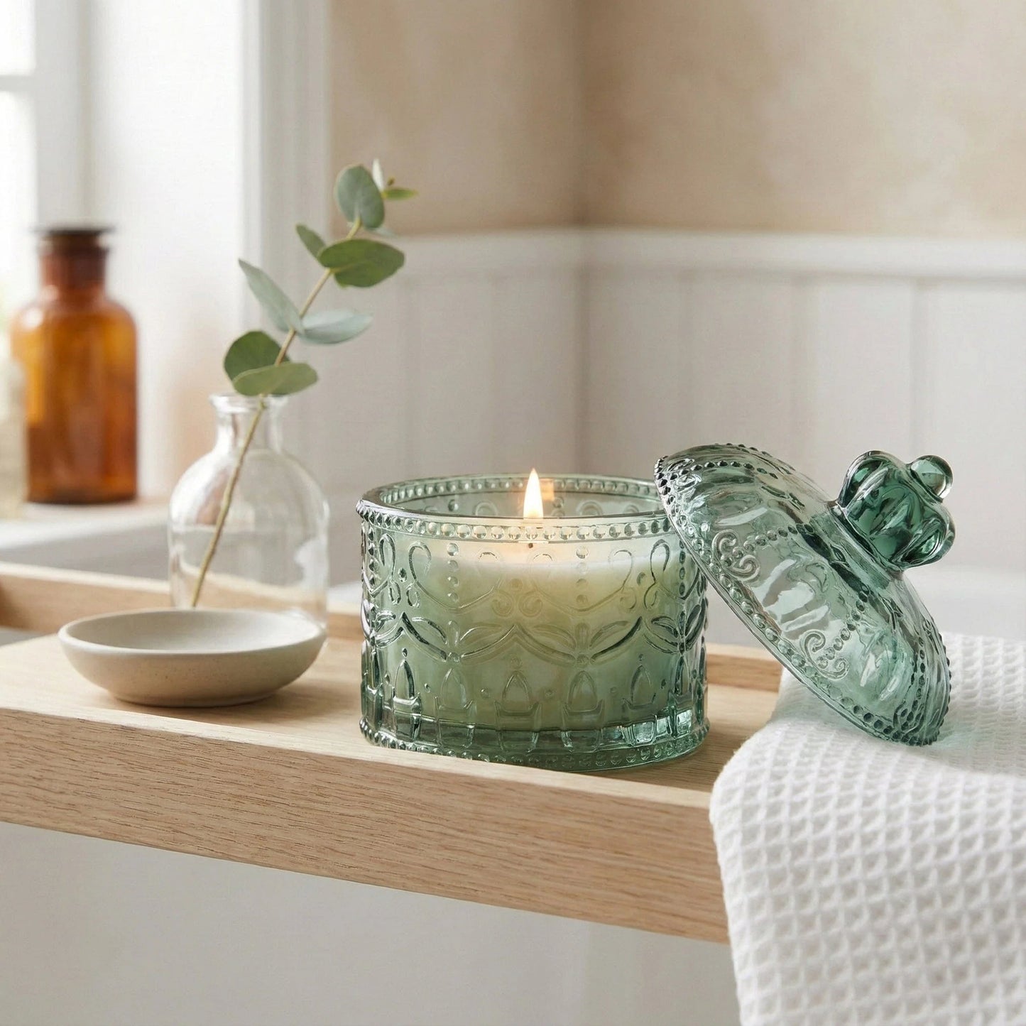 Round Embossed Candle Jar - Chengdu Duck Egg