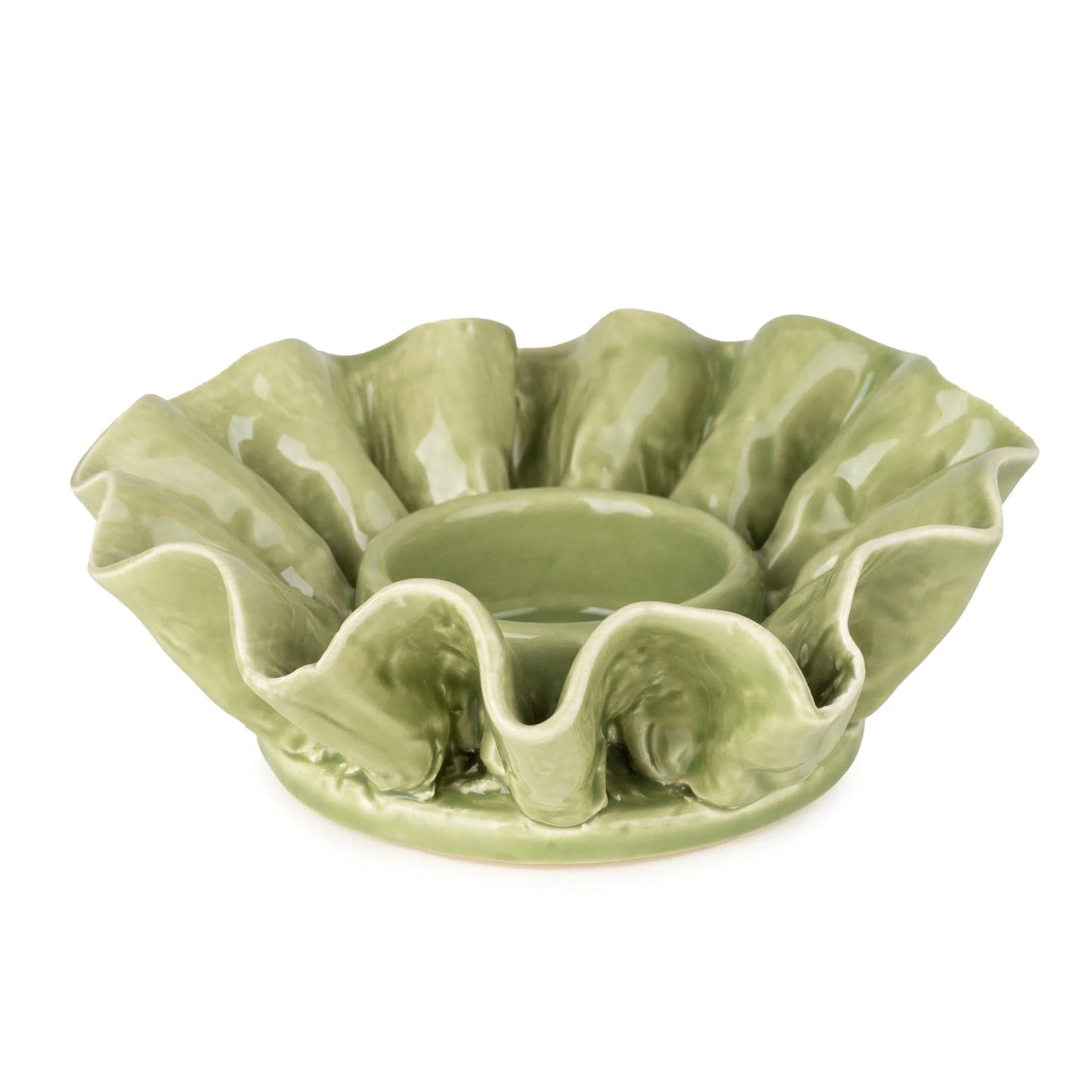 Flower Shaped Tea light Holder - Green