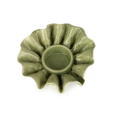 Flower Shaped Tea light Holder - Green