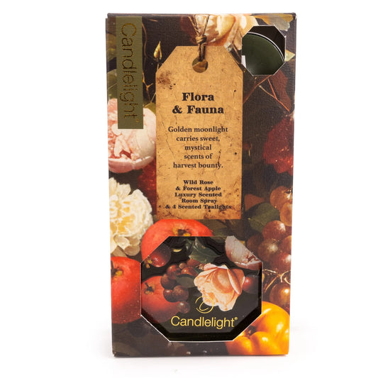 Room Spray & Tealight Gift Set, Flora & Fauna