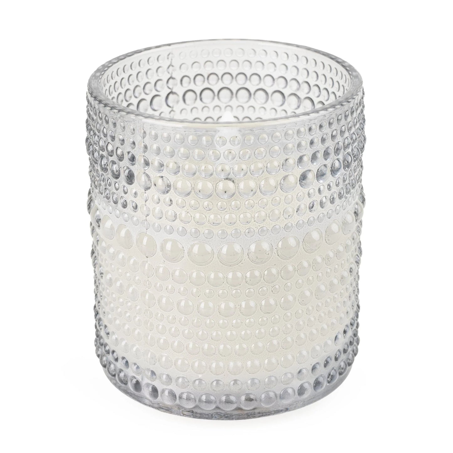 LED Embossed Glass Candle - Smoke