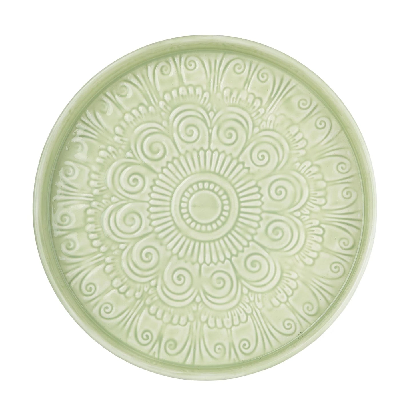 Embossed Metal Tray - Duck Egg