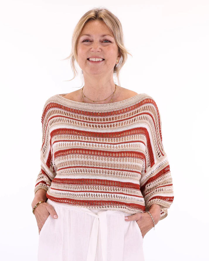 Sienna Stripe Top - Terracotta