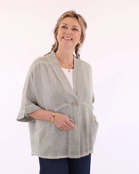 Linen Blend Jacket Sage