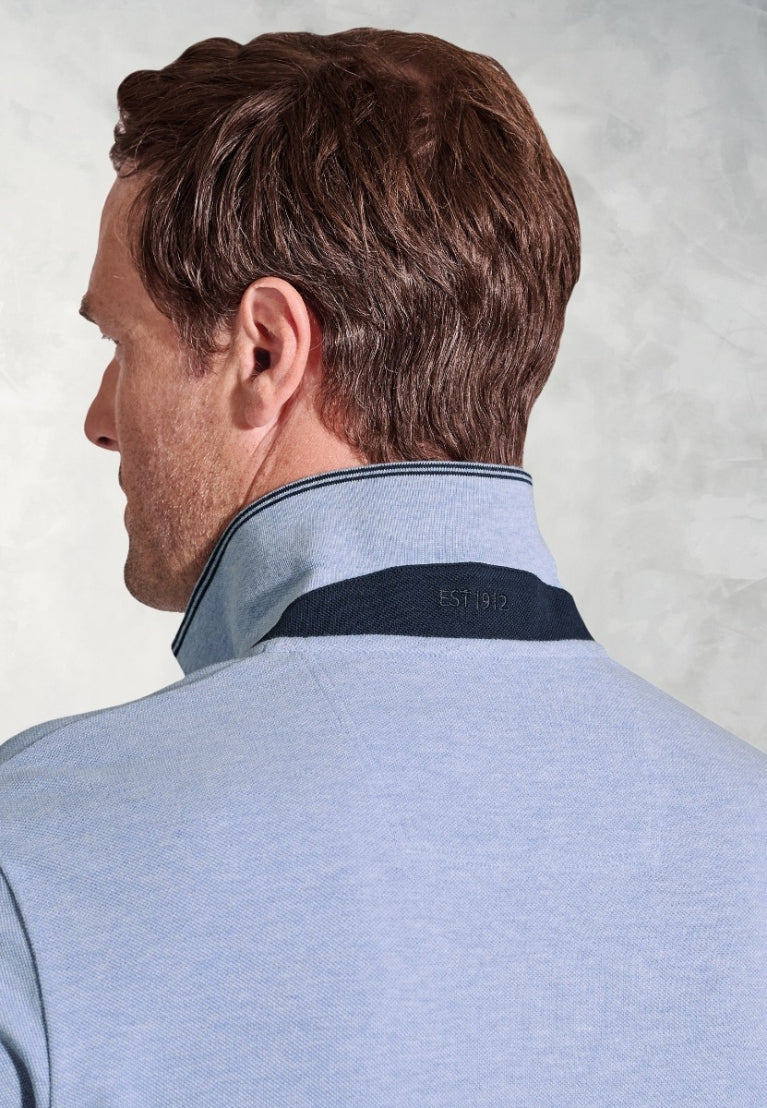 Firth - Sky, Pure Cotton Pique Polo