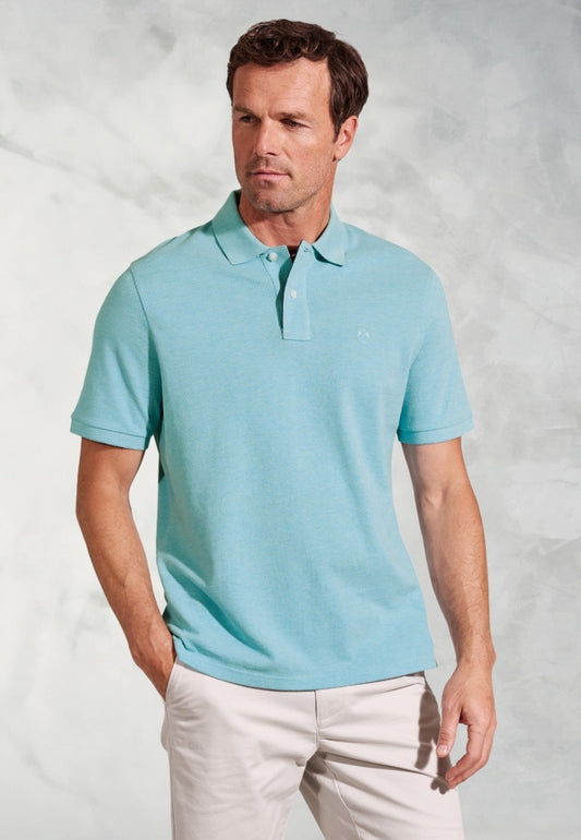 Firth - Aqua, Pure Cotton Pique Polo