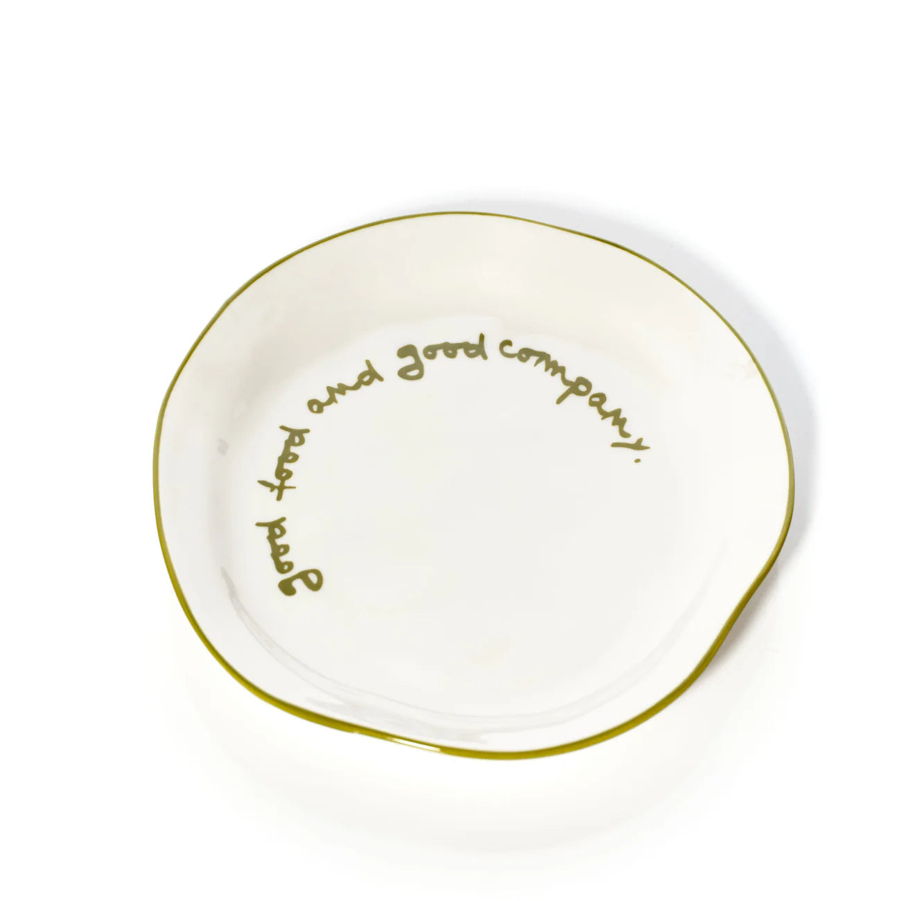 Slogan Plate, Good Food and Good Company (Olive)