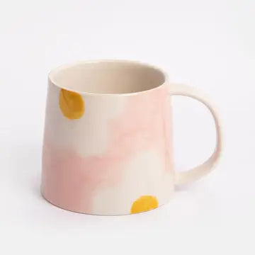 Pink & Mustard Flower Large Mug