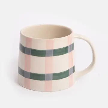 Pink & Teal Check Large Mug