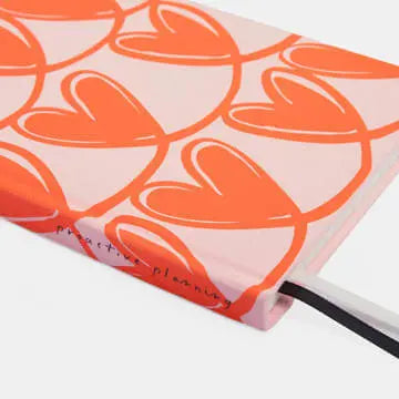 Orange Hearts Hardback Notebook A5