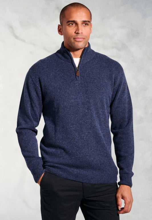 Navy Rutherford Zip Jumper