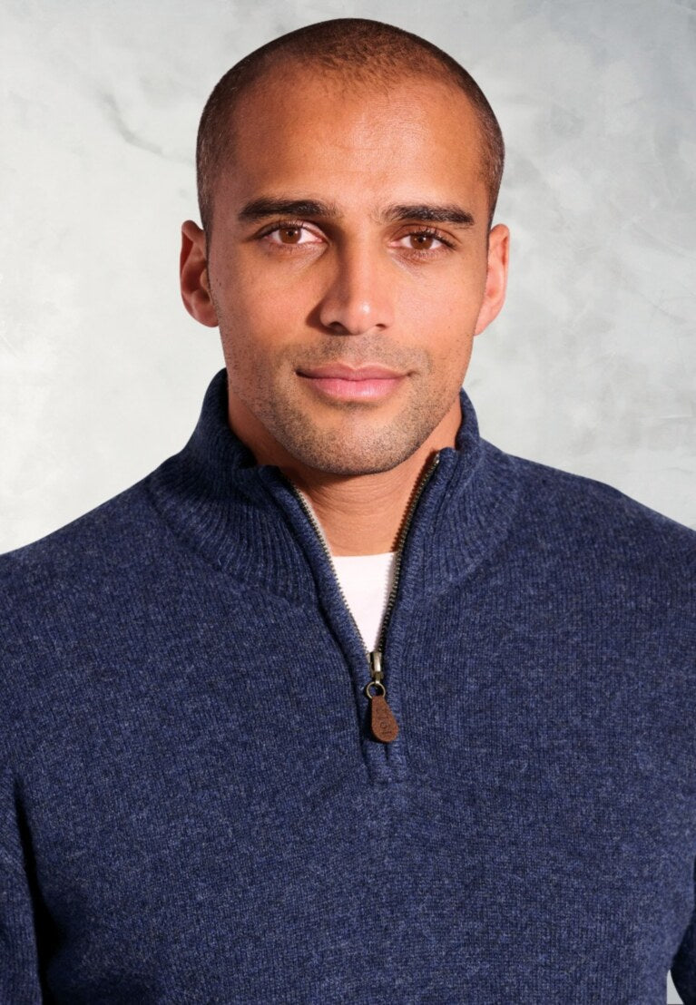 Navy Rutherford Zip Jumper