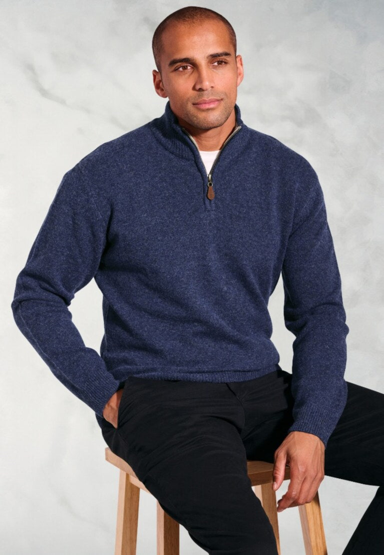 Navy Rutherford Zip Jumper