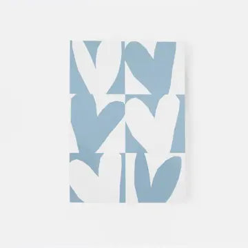 Blue Hearts Softback Notebook A5