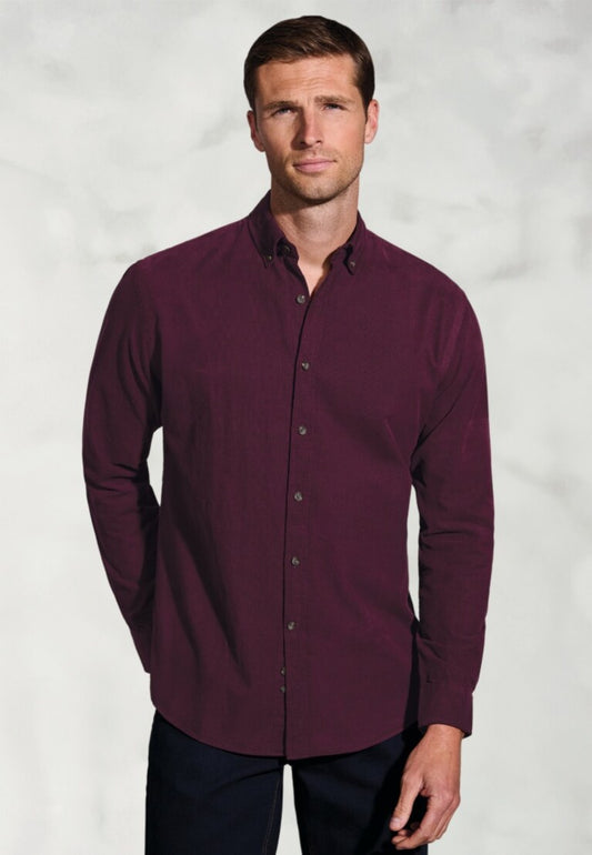 Plum Needlecord Shirt, Regular