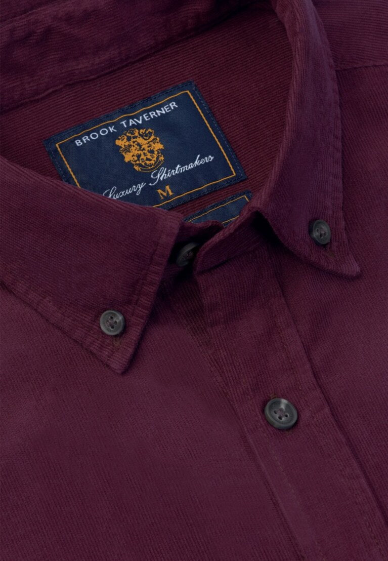 Plum Needlecord Shirt, Regular