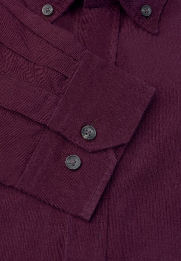 Plum Needlecord Shirt, Regular