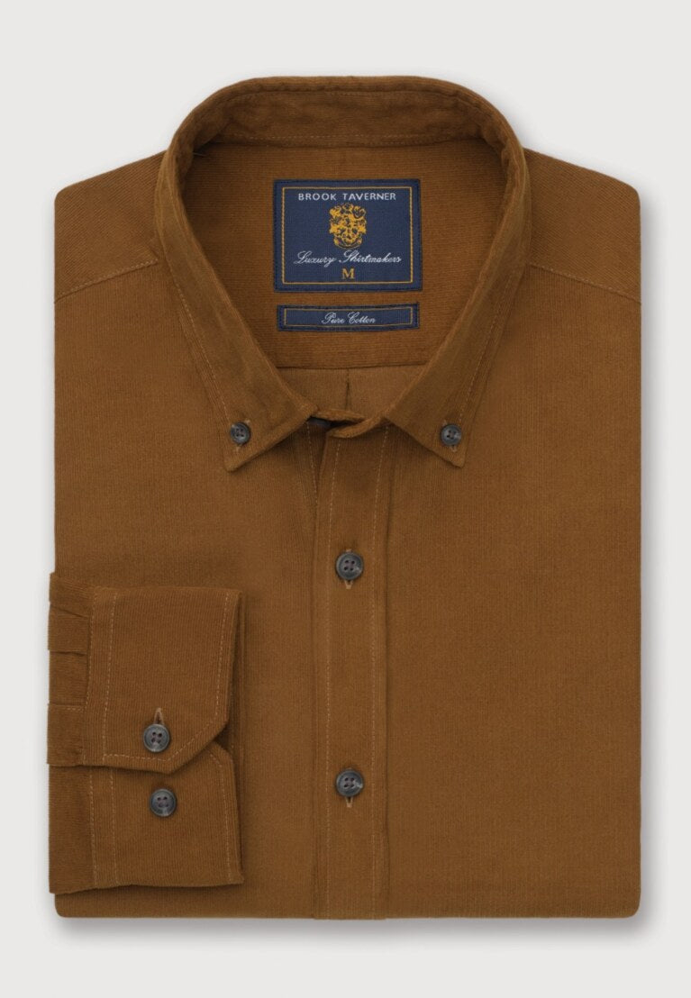 Copper Needlecord Shirt, Regular