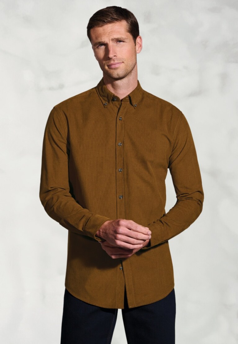 Copper Needlecord Shirt, Regular