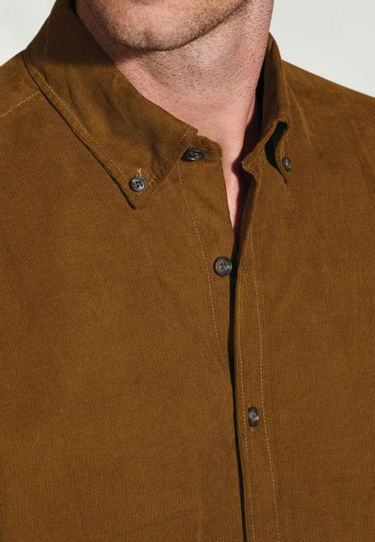 Copper Needlecord Shirt, Regular