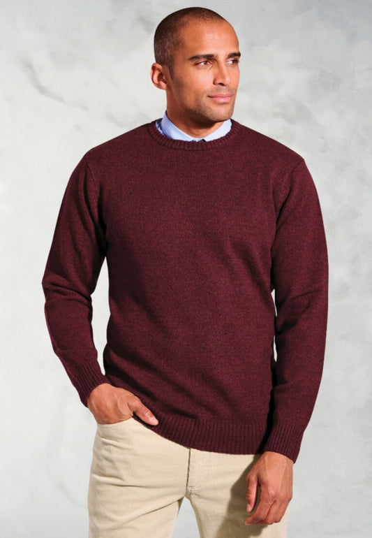 Burgundy Clark Crew Neck Jumper