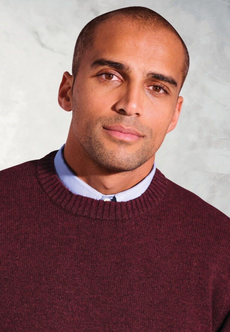 Burgundy Clark Crew Neck Jumper