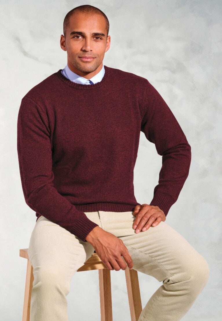 Burgundy Clark Crew Neck Jumper