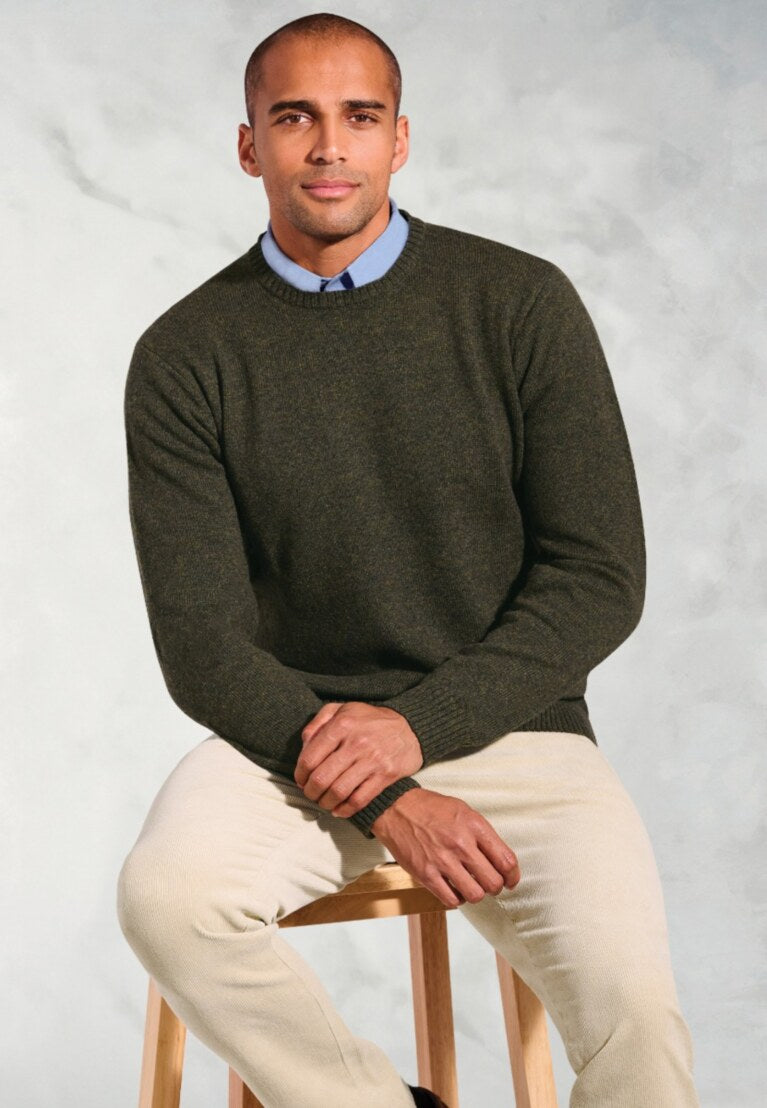 Khaki Clark Crew Neck Jumper