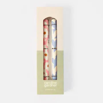 Pink Flower/Blue Hearts - Set of 2 Boxed Pens