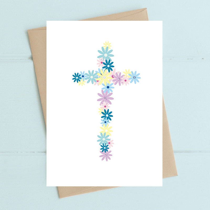 Cross Pastel Flowers